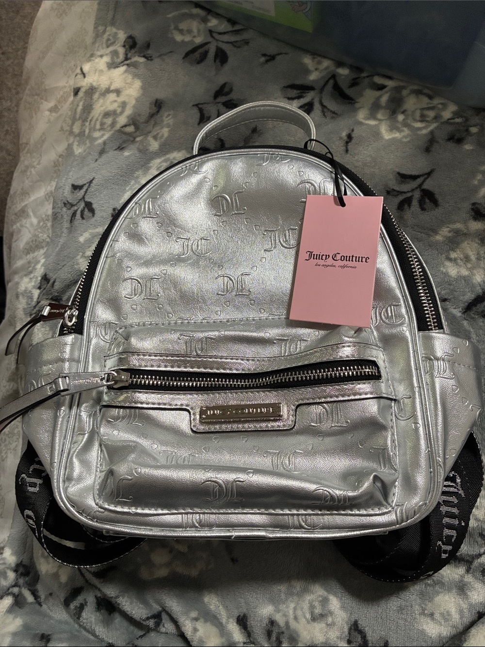 Juicy Couture Metallic Silver Mini Backpack